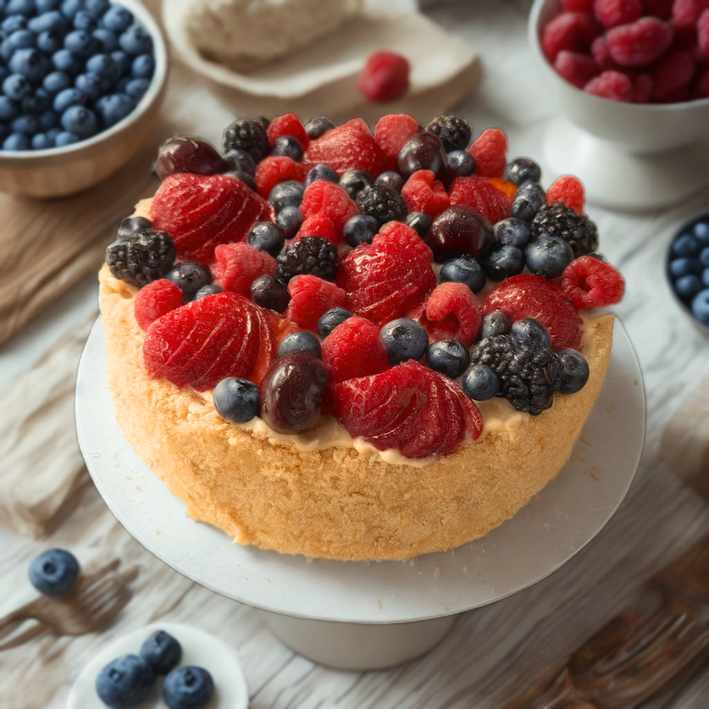Napoleon Decorado Con frutos rojos (Canasta de Frutos Rojos)