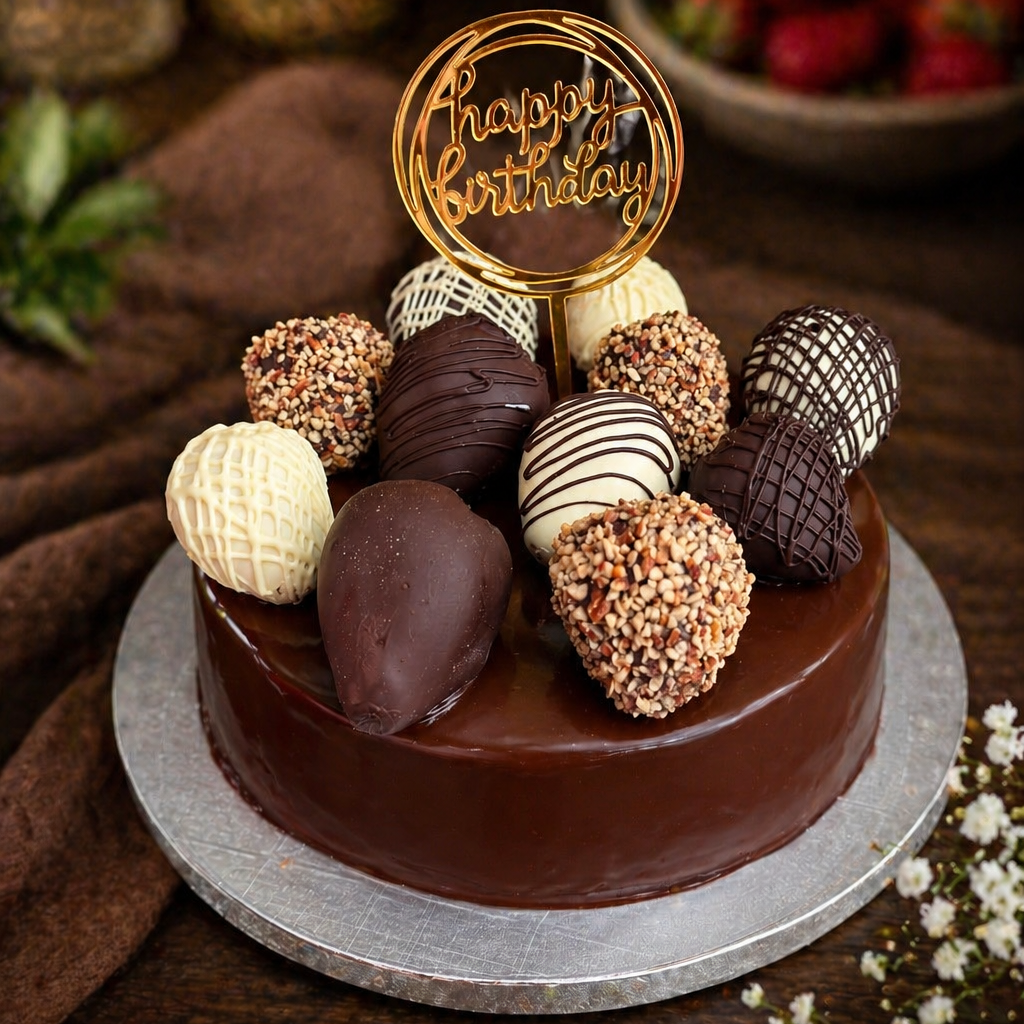 Sacher Con Fresas Decoradas